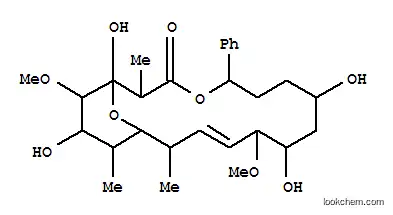 Molecular Structure of 128481-32-3 (4,19-Dioxabicyclo[13.3.1]nonadec-12-en-3-one,1,8,10,17-tetrahydroxy-11,18-dimethoxy-2,14,16-trimethyl-5-phenyl- (9CI))