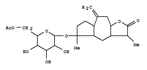 Molecular Structure of 128529-96-4 (Azuleno[6,5-b]furan-2(3H)-one,5-[(6-O-acetyl-b-D-glucopyranosyl)oxy]decahydro-3,5-dimethyl-8-methylene-,(3S,3aR,4aR,5R,7aS,9aR)- (9CI))