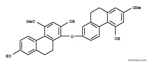 Molecular Structure of 128700-06-1 (2,7-Phenanthrenediol,1-[(9,10-dihydro-5-hydroxy-7-methoxy-2-phenanthrenyl)oxy]-9,10-dihydro-4-methoxy-)