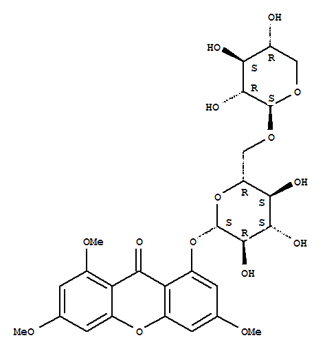 9H-Xanthen-9-one,1,3,6-trimethoxy-8-[(6-O-b-D-xylopyranosyl-b-D-glucopyranosyl)oxy]-