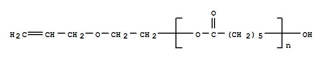 Molecular Structure of 128906-11-6 (Poly[oxy(1-oxo-1,6-hexanediyl)],a-[2-(2-propen-1-yloxy)ethyl]-w-hydroxy-)