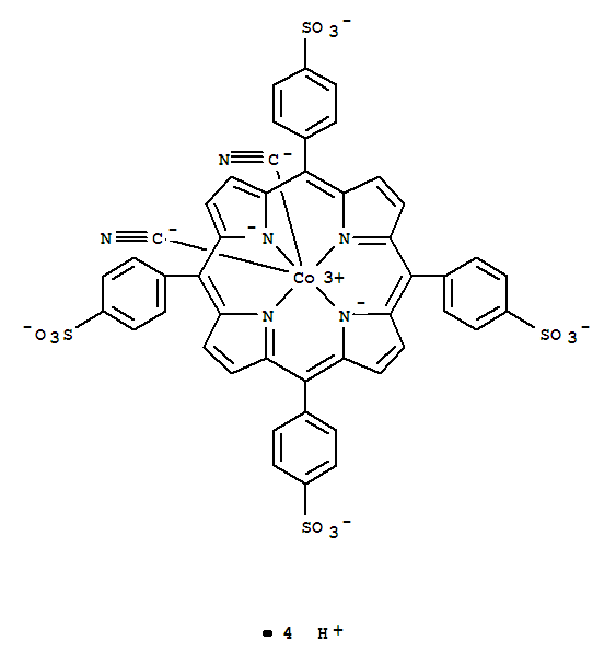 Cobaltate(5-),bis(cyano-C)[[4,4',4'',4'''-(21H,23H-porphine-5,10,15,20-tetrayl)tetrakis[benzenesulfonato]](6-)-N21,N22,N23,N24]-,tetrahydrogen, (OC-6-12)- (9CI)