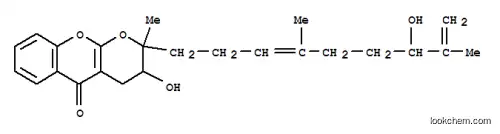 Molecular Structure of 129277-32-3 (2H,5H-Pyrano[2,3-b][1]benzopyran-5-one,3,4-dihydro-3-hydroxy-2-(7-hydroxy-4,8-dimethyl-3,8-nonadienyl)-2-methyl- (9CI))