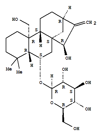 Molecular Structure of 129317-90-4 (b-D-Glucopyranoside, (6a,15b)-15,20-dihydroxykaur-16-en-6-yl (9CI))