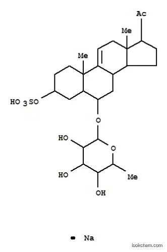 Pregn-9(11)-en-20-one,6-[(6-deoxy-b-D-glucopyranosyl)oxy]-3-(sulfooxy)-,monosodium salt, (3b,5a,6a)- (9CI)