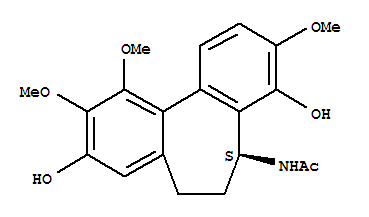 Molecular Structure of 129724-65-8 (Acetamide,N-[(5S)-6,7-dihydro-4,9-dihydroxy-3,10,11-trimethoxy-5H-dibenzo[a,c]cyclohepten-5-yl]-)