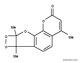 Molecular Structure of 129833-00-7 (2H-[1,2]Dioxeto[3',4':4,5]furo[3,2-h]-1-benzopyran-2-one,6b,8a-dihydro-4,6b,8a-trimethyl-)
