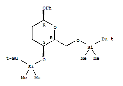 a-D-erythro-Hex-2-enopyranoside,phenyl 2,3-dideoxy-4,6-bis-O-[(1,1-dimethylethyl)dimethylsilyl]- (9CI)