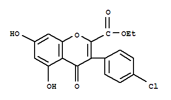 3-(p-Chlorophenyl)-5,7-dihydroxy-4-oxo-4H-1-benzopyran-2-carboxylic acid ethyl ester