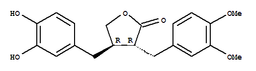 Molecular Structure of 130288-64-1 (2(3H)-Furanone,4-[(3,4-dihydroxyphenyl)methyl]-3-[(3,4-dimethoxyphenyl)methyl]dihydro-,(3R,4R)-)
