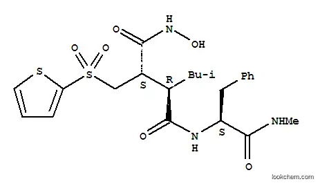 Molecular Structure of 130370-78-4 (Butanediamide,N4-hydroxy-N1-[(1S)-2-(methylamino)-2-oxo-1-(phenylmethyl)ethyl]-2-(2-methylpropyl)-3-[(2-thienylsulfonyl)methyl]-,(2R,3S)- (9CI))