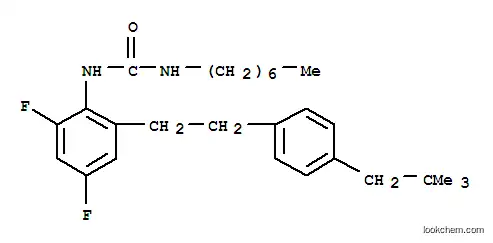 Molecular Structure of 130400-16-7 (Urea,N-[2-[2-[4-(2,2-dimethylpropyl)phenyl]ethyl]-4,6-difluorophenyl]-N'-heptyl-)