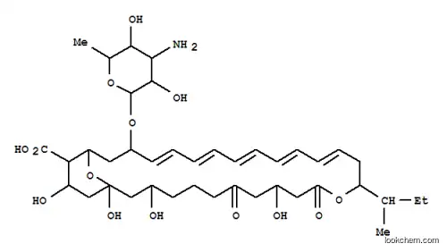 Molecular Structure of 130433-02-2 (12,31-Dioxabicyclo[25.3.1]hentriaconta-15,17,19,21,23-pentaene-28-carboxylicacid, 25-[(3-amino-3,6-dideoxy-b-D-mannopyranosyl)oxy]-1,3,9,29-tetrahydroxy-13-(1-methylpropyl)-7,11-dioxo-(9CI))