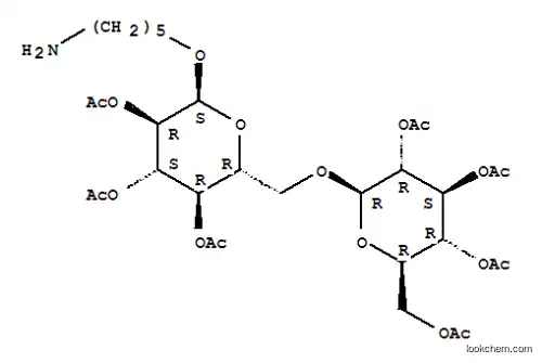 Molecular Structure of 130469-09-9 (5-aminopentyl-2,3,4,2',3',4',6'-hepta-O-acetylgentiobioside)