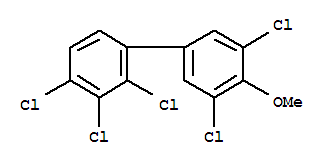 Molecular Structure of 130689-94-0 (1,1'-Biphenyl,2,3,3',4,5'-pentachloro-4'-methoxy-)