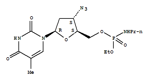 Molecular Structure of 130771-42-5 (Thymidine,3'-azido-3'-deoxy-, 5'-(ethyl propylphosphoramidate) (9CI))