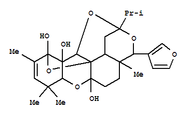 Molecular Structure of 130774-08-2 (11H-2,12:11,12a-Diepoxy-2H,4H-pyrano[4,3-a]xanthene-6a,11,11a(1H,12H)-triol,4-(3-furanyl)-4a,5,6,7a,8,12b-hexahydro-4a,8,8,10-tetramethyl-2-(1-methylethyl)-,(2R,4R,4aR,6aS,7aS,11R,11aR,12S,12aR,12bR)- (9CI))