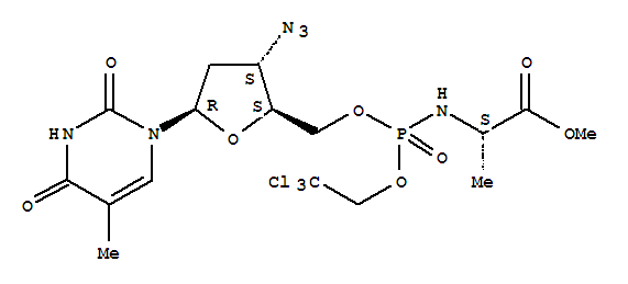 3'-AZIDO-2',3'-DIDEOXY-5'-(TRICHLOROETHYL (METHYL,L-ALANINYL)) PHOSPHORAMIDATE