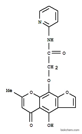 Molecular Structure of 130919-28-7 (2-[(4-hydroxy-7-methyl-5-oxo-5H-furo[3,2-g]chromen-9-yl)oxy]-N-pyridin-2-ylacetamide)