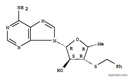 Molecular Structure of 13137-28-5 (9-(3-S-benzyl-5-deoxy-3-thiopentofuranosyl)-9H-purin-6-amine)