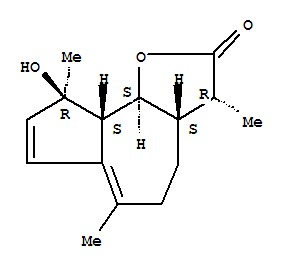Molecular Structure of 131740-77-7 (Azuleno[4,5-b]furan-2(3H)-one,3a,4,5,9,9a,9b-hexahydro-9-hydroxy-3,6,9-trimethyl-, (3R,3aS,9R,9aS,9bS)-)