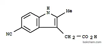 Molecular Structure of 13218-36-5 (5-Cyano-2-methylindole-3-acetic acid)