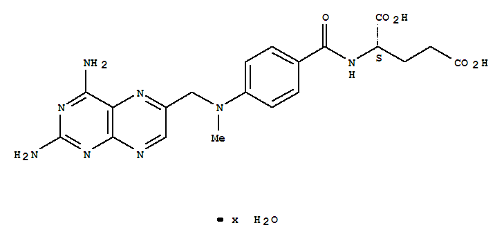 L-Glutamic acid,N-[4-[[(2,4-diamino-6-pteridinyl)methyl]methylamino]benzoyl]-, hydrate (9CI) cas  133073-73-1