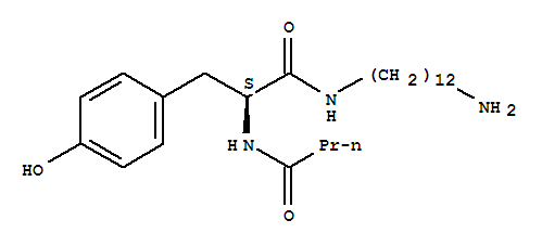 Benzenepropanamide,N-(12-aminododecyl)-4-hydroxy-a-[(1-oxobutyl)amino]-, (aS)-