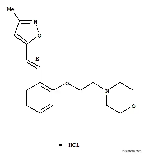 Molecular Structure of 139193-89-8 (4-[2-[2-[(E)-2-(3-methyloxazol-5-yl)ethenyl]phenoxy]ethyl]morpholine h ydrochloride)
