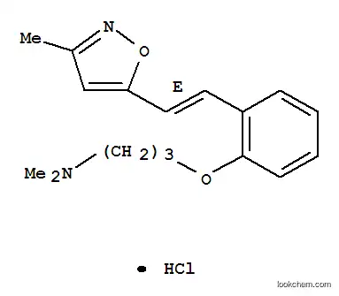 Molecular Structure of 139214-97-4 (1-Propanamine, N,N-dimethyl-3-(2-(2-(3-methyl-5-isoxazolyl)ethenyl)phe noxy)-, monohydrochloride, (E)-)