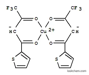 Molecular Structure of 13928-09-1 (Copper,bis[4,4,4-trifluoro-1-(2-thienyl)-1,3-butanedionato-kO1,kO3]-)