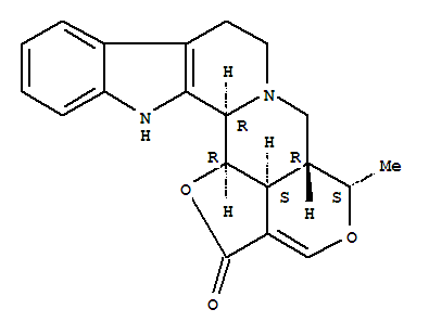 Molecular Structure of 139610-18-7 (Oxayohimban-16-carboxylicacid, 16,17-didehydro-14-hydroxy-19-methyl-, g-lactone, (14b,19a)- (9CI))