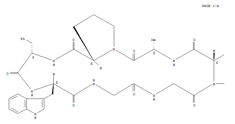 Molecular Structure of 139626-29-2 (Cyclo(L-alanyl-L-prolyl-L-phenylalanyl-L-tryptophylglycylglycyl-L-prolyl)(9CI))