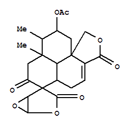 Molecular Structure of 140163-62-8 (Spiro[2,6-dioxabicyclo[3.1.0]hexane-4,6'-[1H,6H]phenaleno[1,9a-c]furan]-3,3',7'(5'H,8'H)-trione,10'-(acetyloxy)-5'a,8'a,9',10',11',11'b-hexahydro-8'a,9'-dimethyl-,(1R,4S,5S,5'aR,8'aR,9'S,10'R,11'aS,11'bR)- (9CI))