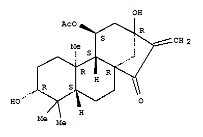 Molecular Structure of 140366-57-0 (Kaur-16-en-15-one,11-(acetyloxy)-3,13-dihydroxy-, (3a,11b)-)