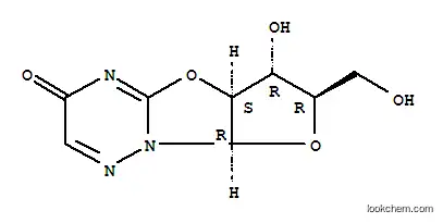 Molecular Structure of 14048-22-7 (2H-Furo[2',3':4,5]oxazolo[3,2-b][1,2,4]triazin-2-one,5a,7,8,8a-tetrahydro-8-hydroxy-7-(hydroxymethyl)-, (5aR,7R,8R,8aS)-)