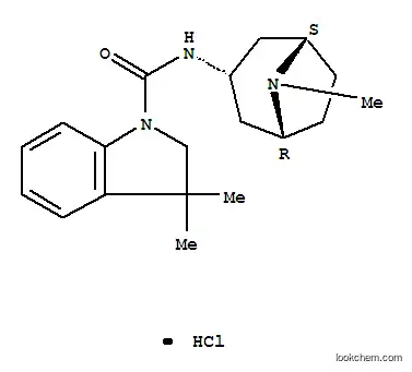 Molecular Structure of 140865-88-9 (3,3-dimethyl-N-[(1R,5S)-8-methyl-8-azabicyclo[3.2.1]oct-3-yl]-2,3-dihydro-1H-indole-1-carboxamide hydrochloride (1:1))