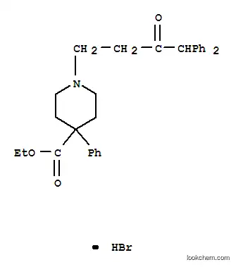 Molecular Structure of 14120-85-5 (4-(ethoxycarbonyl)-1-(3-oxo-4,4-diphenylbutyl)-4-phenylpiperidinium bromide)
