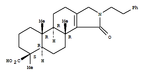 Molecular Structure of 141266-06-0 (1H-Naphth[2,1-e]isoindole-6-carboxylicacid,2,3,3b,4,5,5a,6,7,8,9,9a,9b,10,11-tetradecahydro-3b,6,9a-trimethyl-3-oxo-2-(2-phenylethyl)-,(3bR,5aR,6S,9aR,9bR)-)