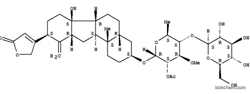 Molecular Structure of 141374-91-6 (2(5H)-Furanone,4-[(3S,4aR,6aR,6bS,9S,10aR,11aS,11bS)-3-[(2-O-acetyl-6-deoxy-4-O-b-D-glucopyranosyl-3-O-methyl-a-L-glucopyranosyl)oxy]hexadecahydro-6b-hydroxy-11b-methyl-10-methylene-1H-benzo[a]fluoren-9-yl]-)