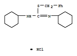 Molecular Structure of 14153-86-7 (Carbamimidothioic acid,N,N'-dicyclohexyl-, phenylmethyl ester, monohydrochloride (9CI))