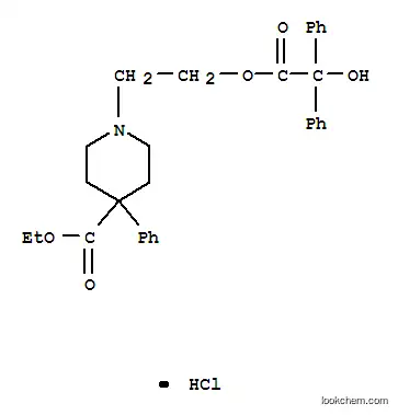 Molecular Structure of 14170-92-4 (4-(ethoxycarbonyl)-1-(2-{[hydroxy(diphenyl)acetyl]oxy}ethyl)-4-phenylpiperidinium chloride)