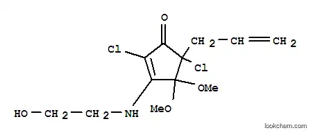 Molecular Structure of 141917-54-6 (2,5-dichloro-3-[(2-hydroxyethyl)amino]-4,4-dimethoxy-5-prop-2-en-1-ylcyclopent-2-en-1-one)