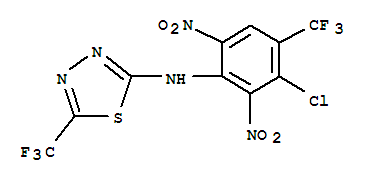 Molecular Structure of 142000-18-8 (1,3,4-Thiadiazol-2-amine,N-[3-chloro-2,6-dinitro-4-(trifluoromethyl)phenyl]-5-(trifluoromethyl)-)