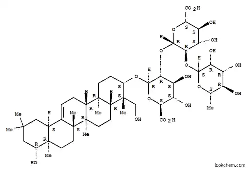 Molecular Structure of 142545-73-1 (b-D-Glucopyranosiduronic acid, (3b,4b,22b)-22,23-dihydroxyolean-12-en-3-yl O-6-deoxy-a-L-mannopyranosyl-(1®2)-O-b-D-glucopyranuronosyl-(1®2)- (9CI))