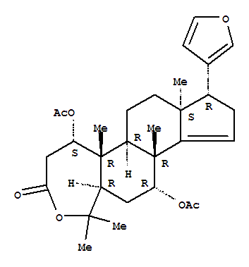 Molecular Structure of 142545-99-1 (3H-Cyclopenta[5,6]naphth[2,1-c]oxepin-3-one,5,11-bis(acetyloxy)-8-(3-furanyl)-1,4,5,5a,5b,6,7,7a,8,9,10b,11,12,12a-tetradecahydro-1,1,5a,7a,10b-pentamethyl-,(5S,5aR,5bR,7aS,8R,10bR,11R,12aR)-)