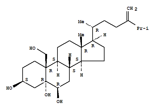 Molecular Structure of 142754-97-0 (Ergost-24(28)-ene-3,5,6,19-tetrol,(3b,5a,6b)-)