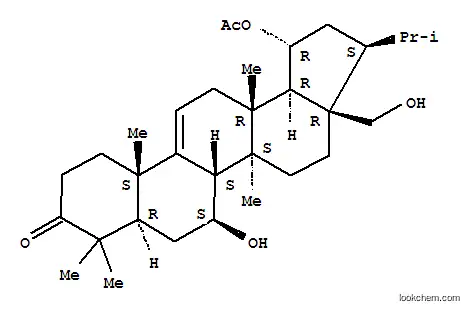 A'-Neo-26,28-dinorgammacer-9(11)-en-3-one,19-(acetyloxy)-7-hydroxy-17-(hydroxymethyl)-13-methyl-, (7b,19a,21b)- (9CI)
