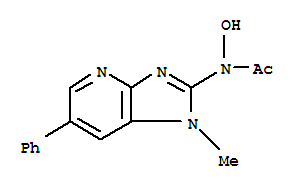 Molecular Structure of 142784-26-7 (Acetamide,N-hydroxy-N-(1-methyl-6-phenyl-1H-imidazo[4,5-b]pyridin-2-yl)-)