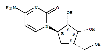 Molecular Structure of 142795-27-5 (2(1H)-Pyrimidinone,4-amino-1-[(1R,2S,3R,4S)-2,3-dihydroxy-4-(hydroxymethyl)cyclopentyl]-)